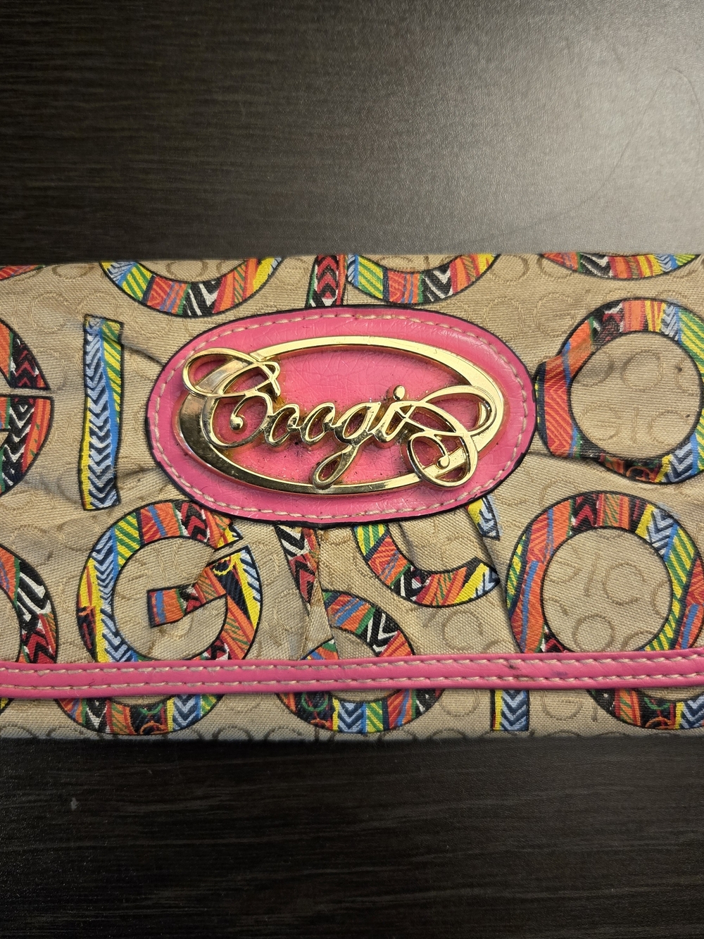 Coogi Leather And Nylon Trifold Wallet